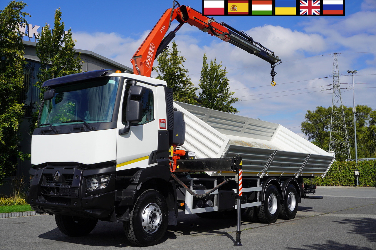 RENAULT K380 6×4 / FASSI F175 crane 7.85 t / 120 thousand km! / 2-sided tipper - Kraanwagen: afbeelding 1 RENAULT K380 6×4 / FASSI F175 crane 7.85 t / 120 thousand km! / 2-sided tipper - Kraanwagen: afbeelding 1