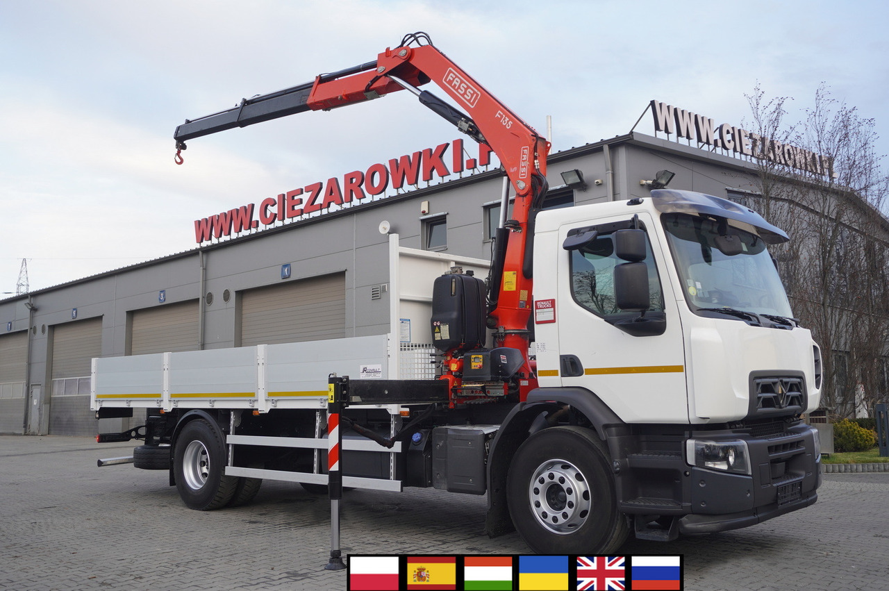 Renault C320 P4x2 E6 / Fassi 5.6 t / Range 8 m / Platform 15 EPAL - Vrachtwagen met open laadbak, Kraanwagen: afbeelding 1 Renault C320 P4x2 E6 / Fassi 5.6 t / Range 8 m / Platform 15 EPAL - Vrachtwagen met open laadbak, Kraanwagen: afbeelding 1