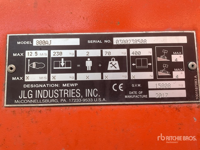 2017 JLG 800 AJ 4WD Diesel Articulating Boom Lift - Knikarmhoogwerker: afbeelding 2 2017 JLG 800 AJ 4WD Diesel Articulating Boom Lift - Knikarmhoogwerker: afbeelding 2