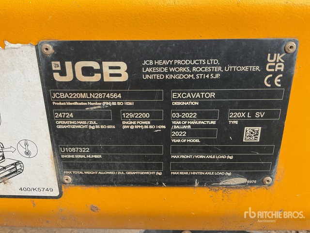 2022 JCB 220XL Tracked Excavator - Rupsgraafmachine: afbeelding 2 2022 JCB 220XL Tracked Excavator - Rupsgraafmachine: afbeelding 2