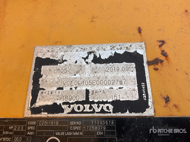 2019 Volvo L105 - Wiellader: afbeelding 3 2019 Volvo L105 - Wiellader: afbeelding 3