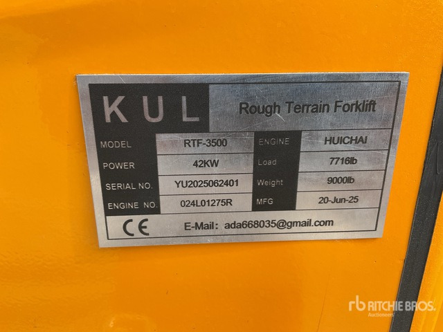 2025 KUL RTF-3500 3.5 ton 4x4 (Unused) Rough Terrain Forklift - Ruw terrein heftruck: afbeelding 2 2025 KUL RTF-3500 3.5 ton 4x4 (Unused) Rough Terrain Forklift - Ruw terrein heftruck: afbeelding 2