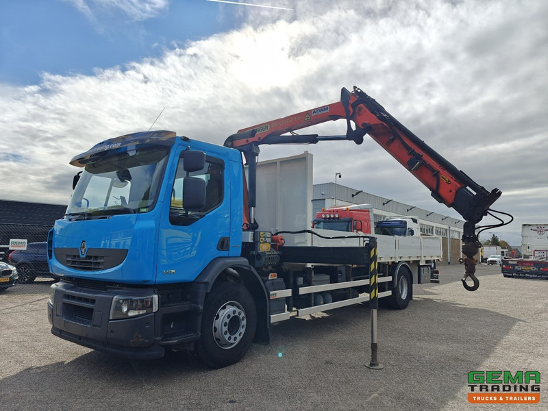 Renault Premium Lander 340 4x2 Dagcab Euro5 - Retarder - Open Laadbak 7.8M + Palfinger PK12002-EH - RadioGrafisch - Vrachtwagen met open laadbak, Kraanwagen: afbeelding 1 Renault Premium Lander 340 4x2 Dagcab Euro5 - Retarder - Open Laadbak 7.8M + Palfinger PK12002-EH - RadioGrafisch - Vrachtwagen met open laadbak, Kraanwagen: afbeelding 1