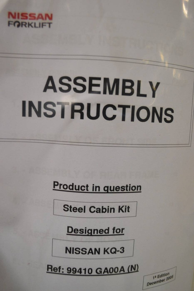 Deur en onderdelen voor Intern transport Complete set Nissan TX steel Cabin: afbeelding 14 Deur en onderdelen voor Intern transport Complete set Nissan TX steel Cabin: afbeelding 14