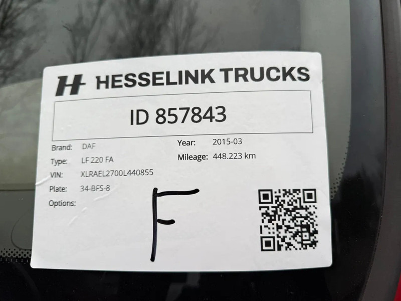 Bakwagen DAF LF 220 1500kg LBW Airco Zijdeur 448.220KM 7.6M NL Truck APK/TUV 10-03-2026: afbeelding 15