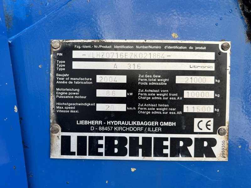 Overslagkraan Liebherr A 316 Litronic (110986): afbeelding 8