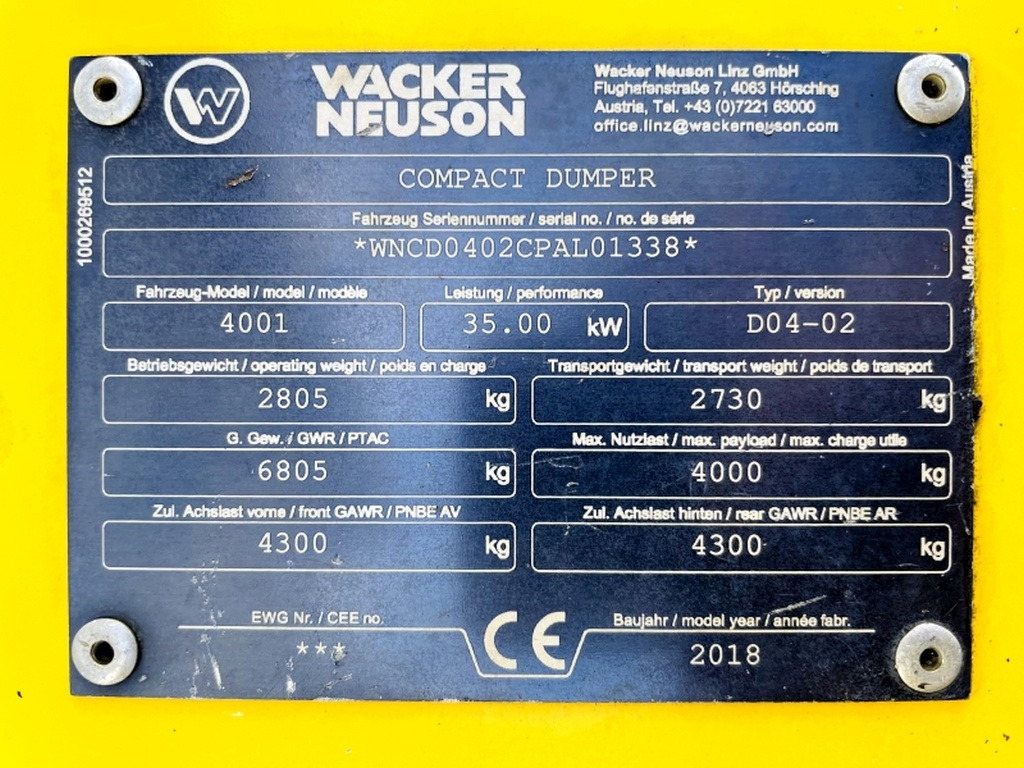 Neuson 4001 (3941) - Minidumper: afbeelding 3 Neuson 4001 (3941) - Minidumper: afbeelding 3