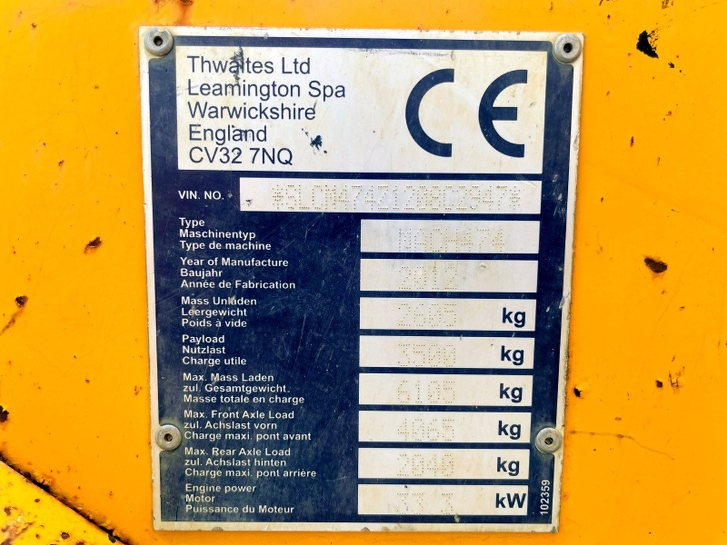 Thwaites Mach 474 (4084) - Minidumper: afbeelding 3 Thwaites Mach 474 (4084) - Minidumper: afbeelding 3