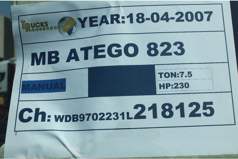 Autovrachtwagen vrachtwagen Mercedes-Benz Atego 823 + MANUAL + WINCH + PERFECT TRUCK: afbeelding 19