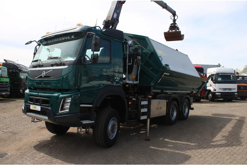 Kipper vrachtwagen, Kraanwagen Volvo FMX 380 + 6x6 + HMF Z Crane Hardox KIPPER + Multi kap: afbeelding 7