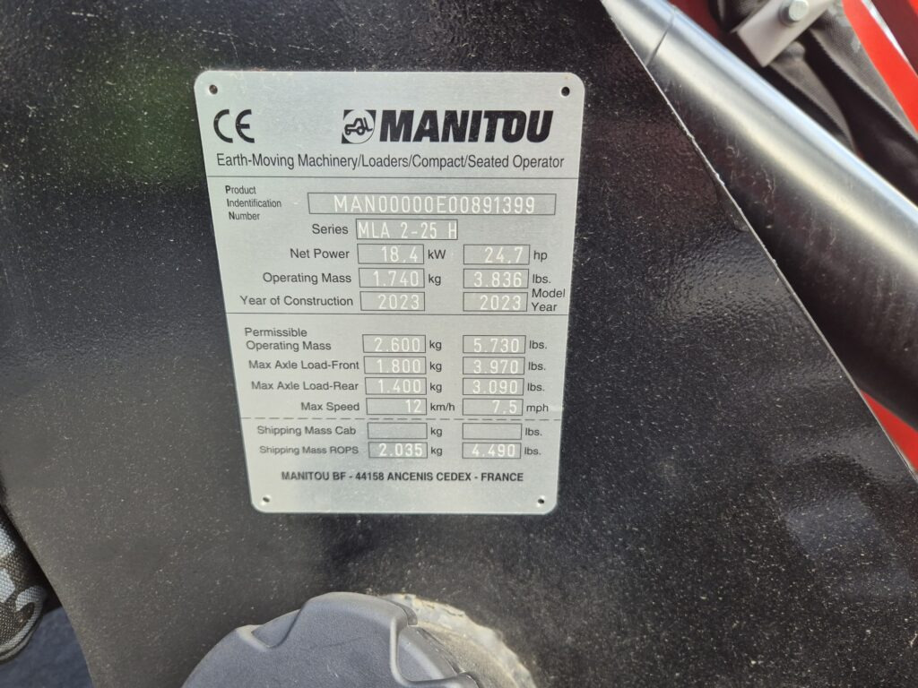 Kniklader MANITOU MLA 2-25H miniloader: afbeelding 10 Kniklader MANITOU MLA 2-25H miniloader: afbeelding 10