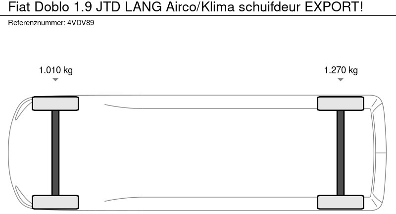Kleine bestelwagen Fiat Doblò 1.9 JTD LANG Airco/Klima schuifdeur EXPORT!: afbeelding 12