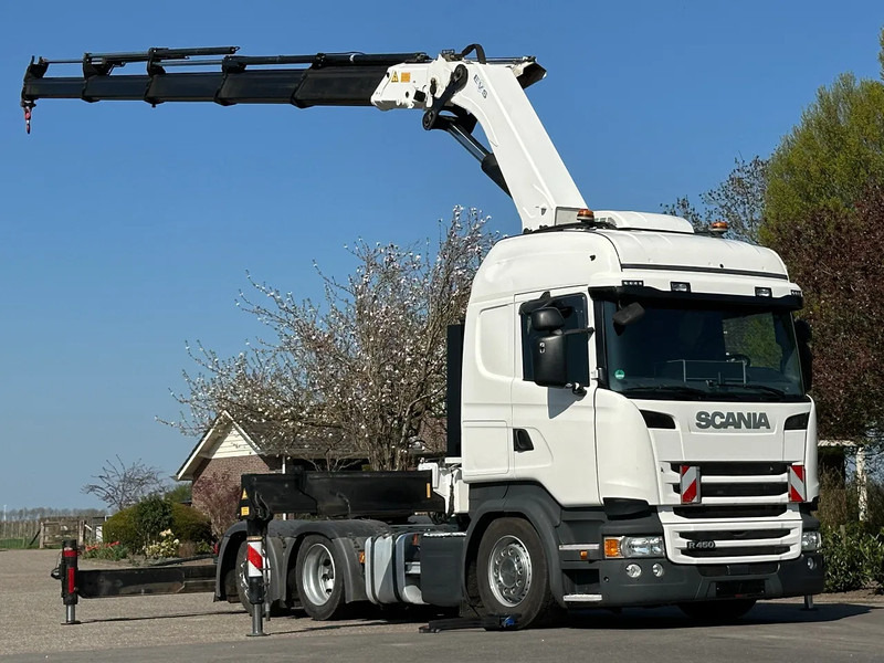 Scania R450 6x2 !!TRACTOR!!!CRANE/GRUE/HMF 50TM!!TOP!EURO6!! - Trekker: afbeelding 1 Scania R450 6x2 !!TRACTOR!!!CRANE/GRUE/HMF 50TM!!TOP!EURO6!! - Trekker: afbeelding 1