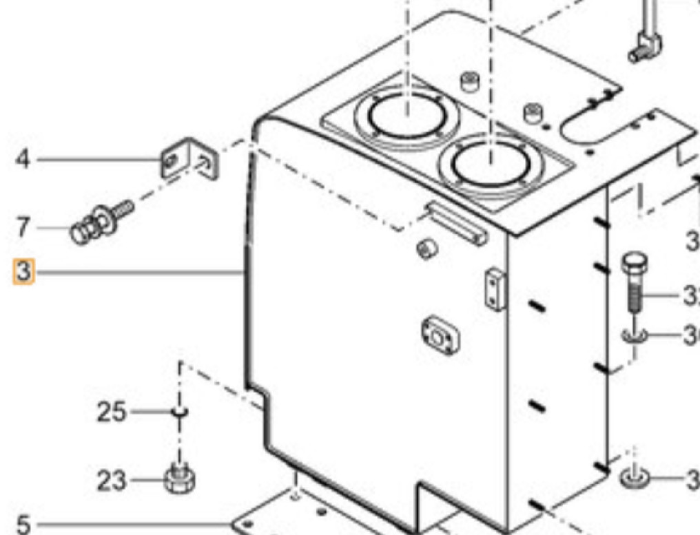Case 3LM9-07010 - Hydrauliektank voor Bouwmachine: afbeelding 1 Case 3LM9-07010 - Hydrauliektank voor Bouwmachine: afbeelding 1