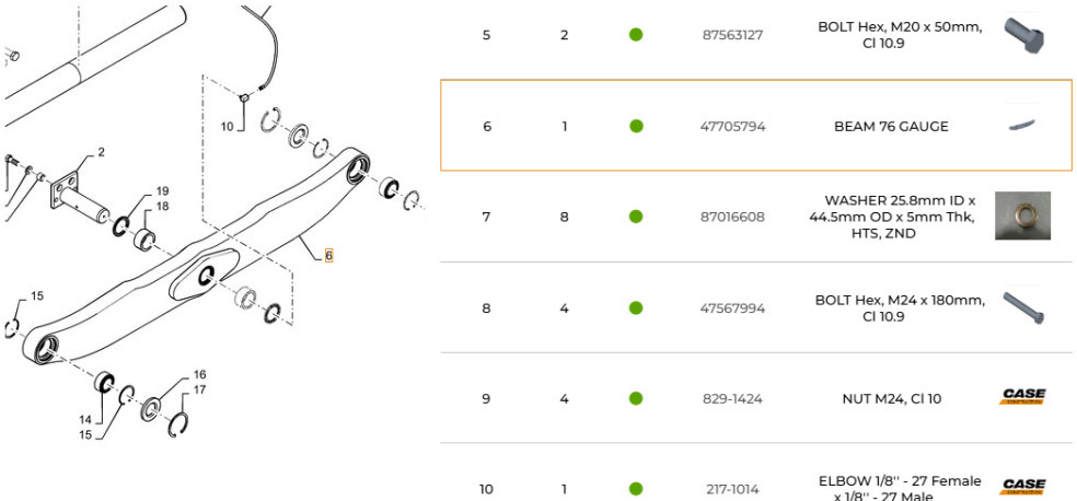 Case 47705794 - 47462023 - Rijwerkonderdelen voor Bouwmachine: afbeelding 1 Case 47705794 - 47462023 - Rijwerkonderdelen voor Bouwmachine: afbeelding 1
