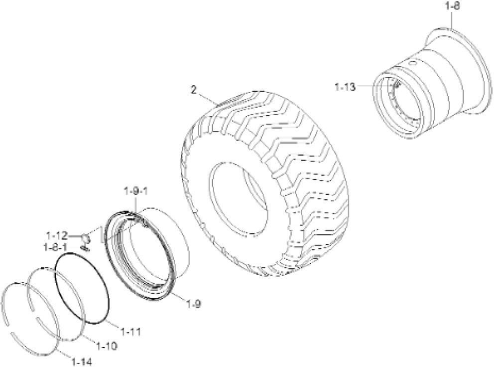 Case 81L6-01400 - Velg voor Bouwmachine: afbeelding 1 Case 81L6-01400 - Velg voor Bouwmachine: afbeelding 1