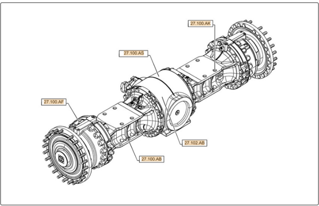 Case 84259022 - 4474055022 - Achterass voor Bouwmachine: afbeelding 1 Case 84259022 - 4474055022 - Achterass voor Bouwmachine: afbeelding 1