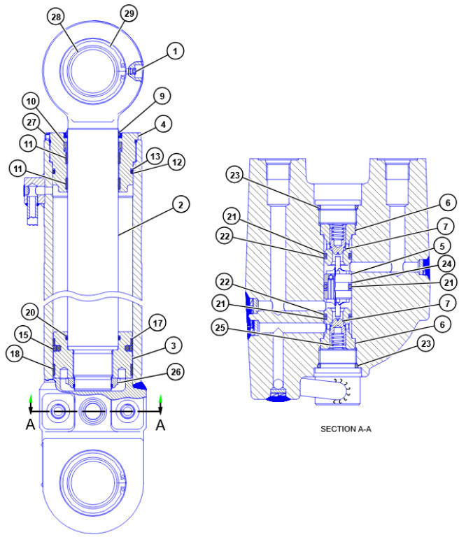 Caterpillar 2249320 - 5880812 - Hydraulische cilinder voor Bouwmachine: afbeelding 1 Caterpillar 2249320 - 5880812 - Hydraulische cilinder voor Bouwmachine: afbeelding 1