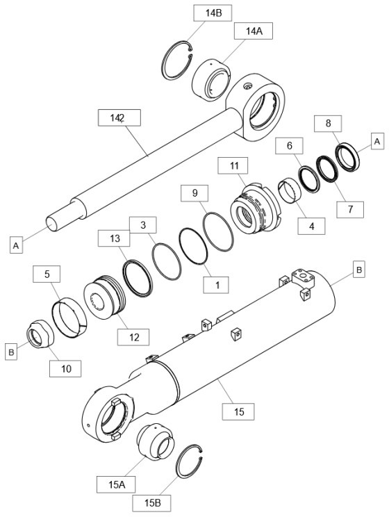 Caterpillar 5558737 - Hydraulische cilinder voor Bouwmachine: afbeelding 1 Caterpillar 5558737 - Hydraulische cilinder voor Bouwmachine: afbeelding 1