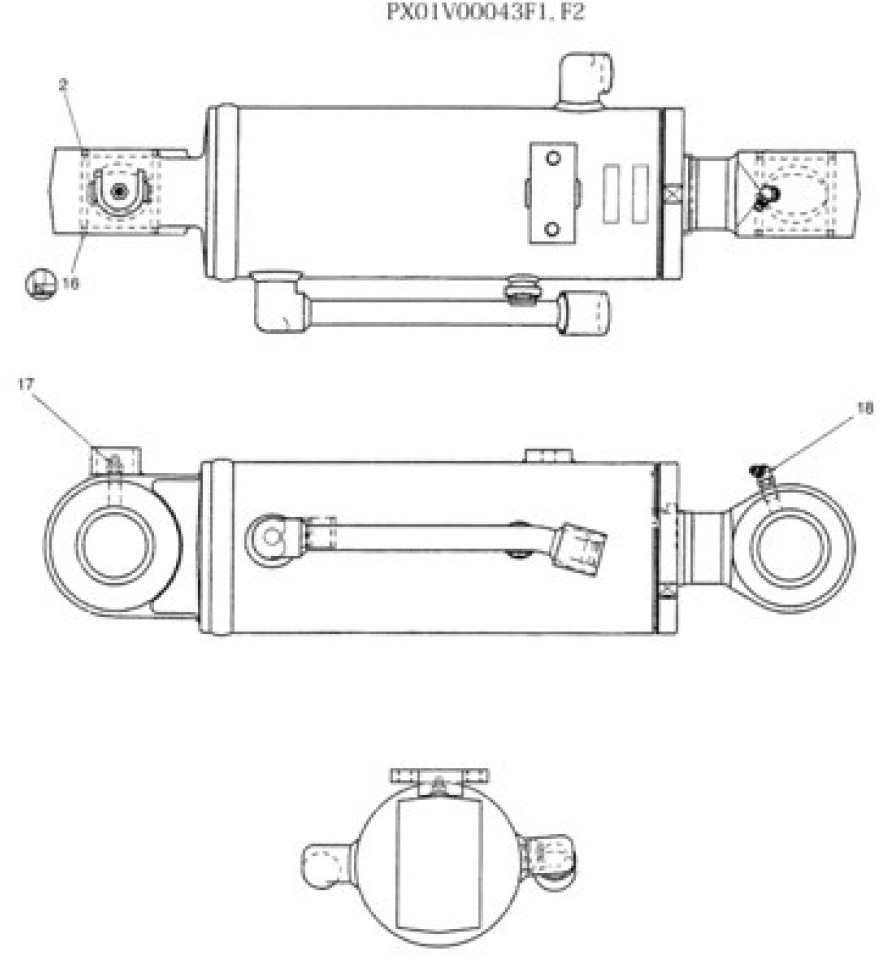 New Holland PX01V00043F2 - Hydraulische cilinder voor Landbouwmachine: afbeelding 1 New Holland PX01V00043F2 - Hydraulische cilinder voor Landbouwmachine: afbeelding 1