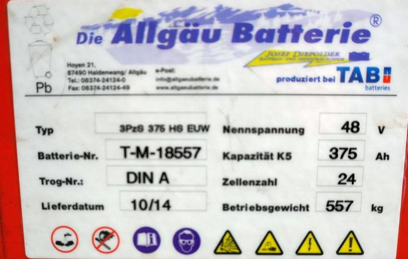 ALLGÄU BATTERIE 48 Volt 3 PzS 375 Ah - Batterij voor Intern transport: afbeelding 4 ALLGÄU BATTERIE 48 Volt 3 PzS 375 Ah - Batterij voor Intern transport: afbeelding 4