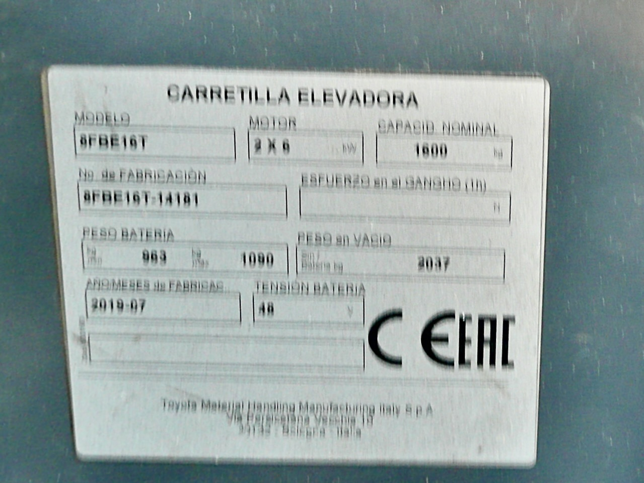 Elektrische heftruck Toyota 8FBE16T: afbeelding 11