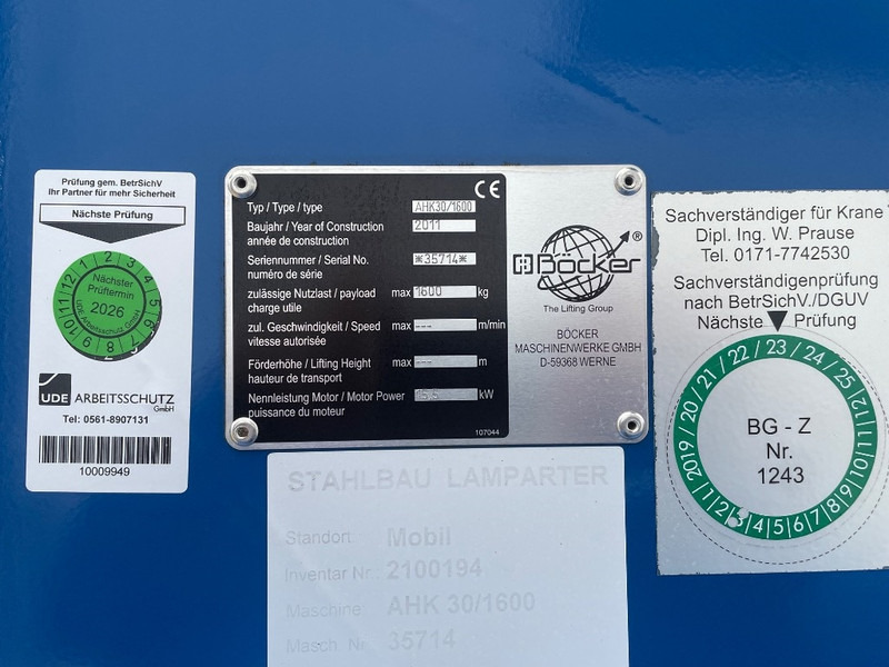 Böcker AHK 30/1600 - Alle terrein kraan: afbeelding 3 Böcker AHK 30/1600 - Alle terrein kraan: afbeelding 3