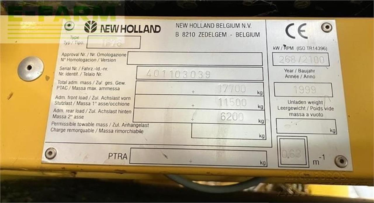 Maaidorser New Holland tf78: afbeelding 9