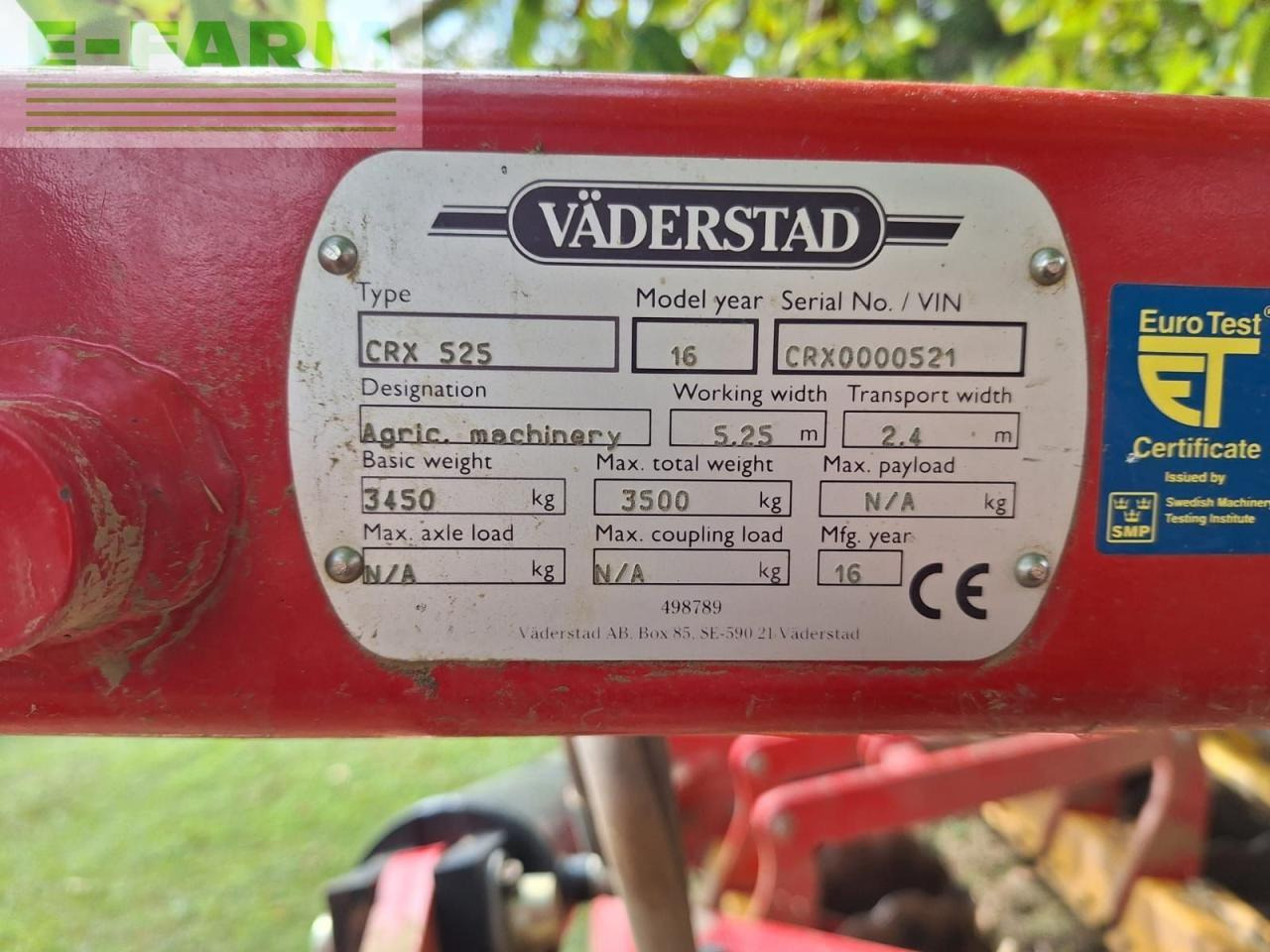 Väderstad crx 525 - Schijveneg: afbeelding 4 Väderstad crx 525 - Schijveneg: afbeelding 4