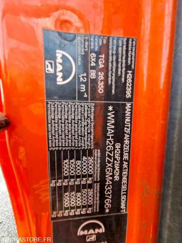 Vrachtwagen MAN TGA 26.350 6X4 - 2005 / 517380 KM (P2101806): afbeelding 8