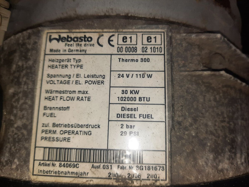Webasto termo 300 - Verwarming/ Ventilatie: afbeelding 2 Webasto termo 300 - Verwarming/ Ventilatie: afbeelding 2