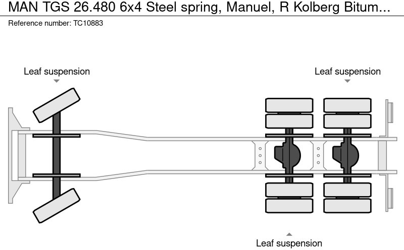 Vrachtwagen MAN TGS 26.480 6x4 Steel spring, Manuel, R Kolberg Bitumen heater: afbeelding 13