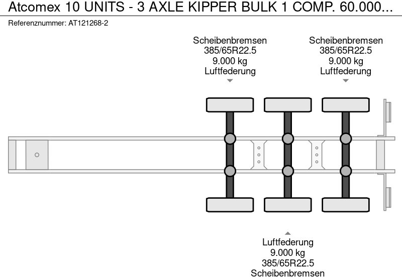 Atcomex 10 UNITS - 3 AXLE KIPPER BULK 1 COMP. 60.000 L BKS 3927C/C1-60 - Tankoplegger: afbeelding 5 Atcomex 10 UNITS - 3 AXLE KIPPER BULK 1 COMP. 60.000 L BKS 3927C/C1-60 - Tankoplegger: afbeelding 5