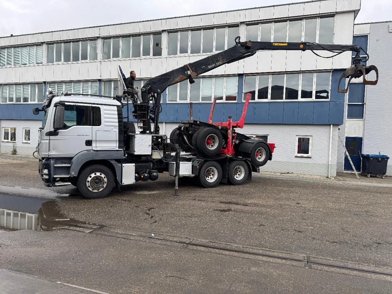 MAN TGS 33.480 6X4 + HIAB 251S.82 + TRAILER 2 AXLE KRAEMER - Houttransport, Kraanwagen: afbeelding 2 MAN TGS 33.480 6X4 + HIAB 251S.82 + TRAILER 2 AXLE KRAEMER - Houttransport, Kraanwagen: afbeelding 2