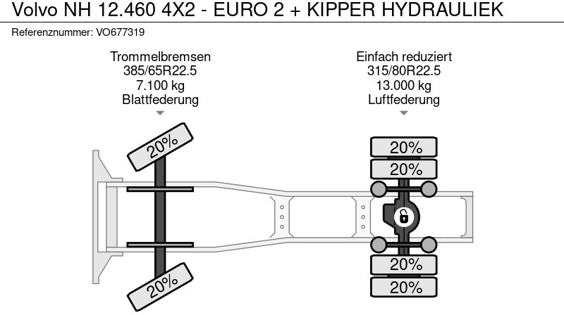 Trekker Volvo NH 12.460 4X2 - EURO 2 + KIPPER HYDRAULIEK: afbeelding 19