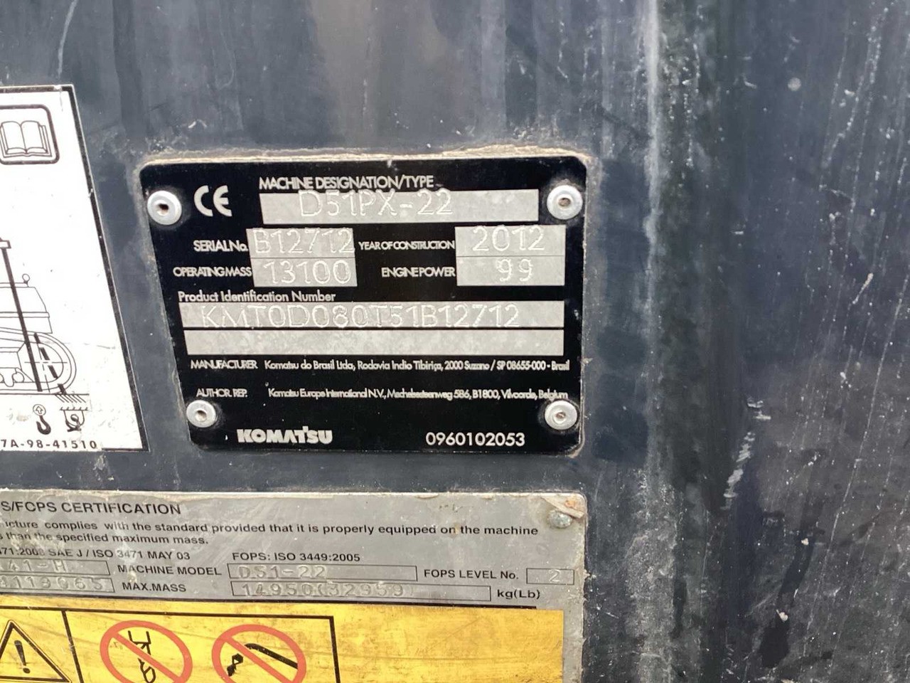 Bulldozer 2012 KOMATSU D51PX-22 BULLDOZER: afbeelding 10
