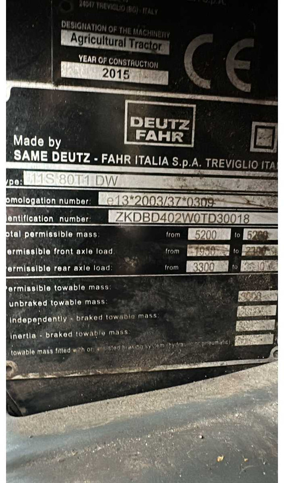 Tractor 2016 DEUTZ-FAHR 5080D FOUR WHEEL DRIVE FARM TRACTOR: afbeelding 11 Tractor 2016 DEUTZ-FAHR 5080D FOUR WHEEL DRIVE FARM TRACTOR: afbeelding 11