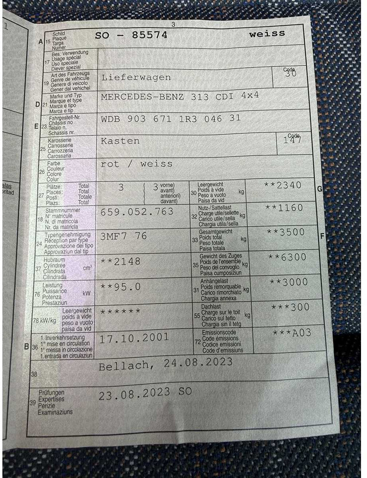 2001 MERCEDES-BENZ 313 CDI 4X4 CAMPER / VAN - Bedrijfswagen: afbeelding 4 2001 MERCEDES-BENZ 313 CDI 4X4 CAMPER / VAN - Bedrijfswagen: afbeelding 4