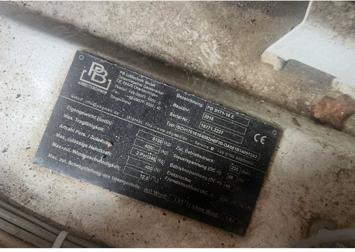 PB - S171-16 E - AERIAL PLATFORM BUILT IN 2015 WITH WORKING HEIGHT 17.3M - Hoogwerker: afbeelding 5 PB - S171-16 E - AERIAL PLATFORM BUILT IN 2015 WITH WORKING HEIGHT 17.3M - Hoogwerker: afbeelding 5