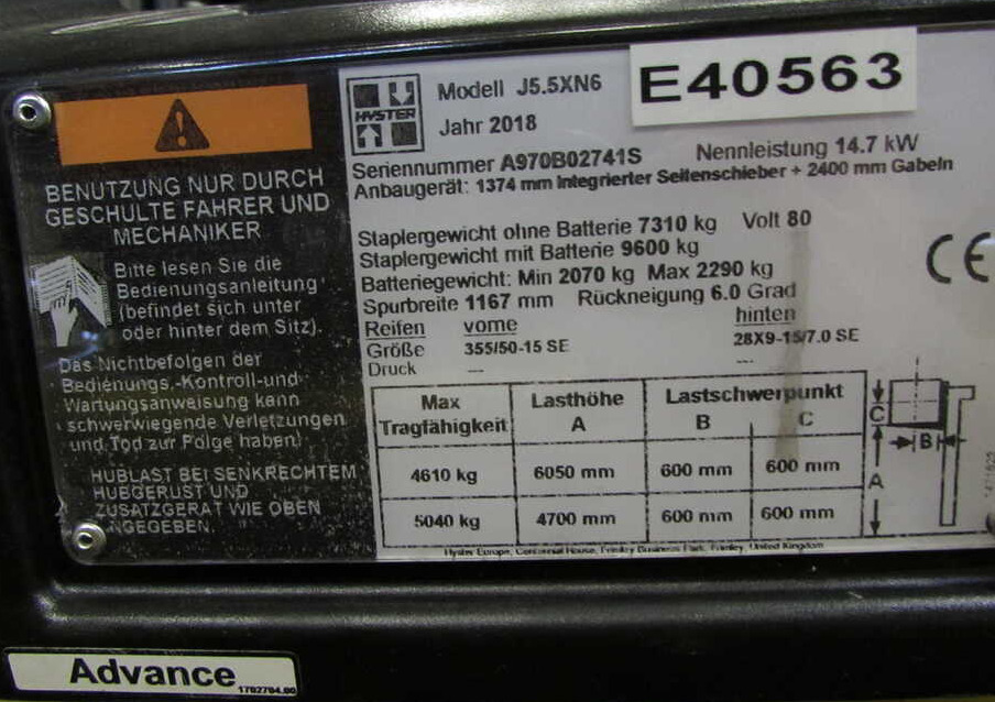 Elektrische heftruck Hyster J 5.5 XN6 Advance: afbeelding 8