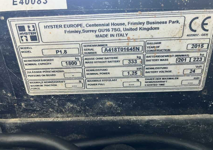 Hyster P1.8 - Palletwagen: afbeelding 4 Hyster P1.8 - Palletwagen: afbeelding 4