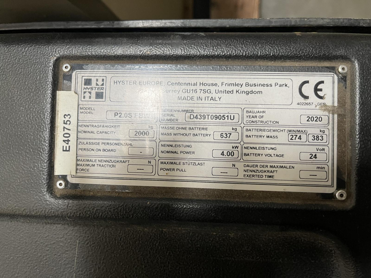 Hyster P2.0S FBW - Palletwagen: afbeelding 4 Hyster P2.0S FBW - Palletwagen: afbeelding 4