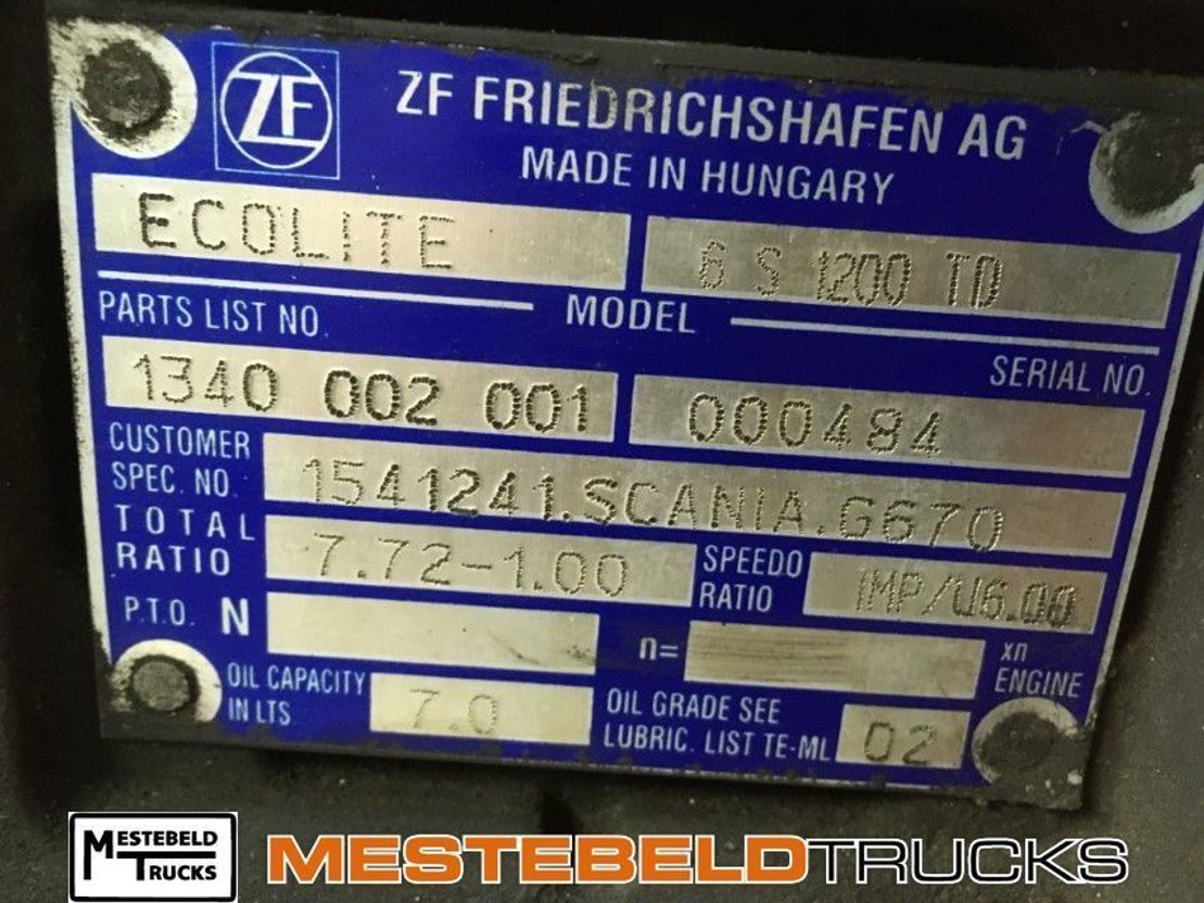 Scania Versnellingsbak G670 6S1200 TO - Versnellingsbak voor Vrachtwagen: afbeelding 5 Scania Versnellingsbak G670 6S1200 TO - Versnellingsbak voor Vrachtwagen: afbeelding 5