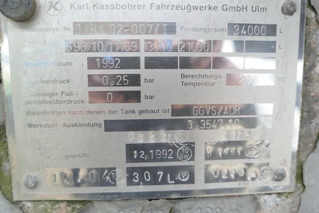 Tankoplegger Kässbohrer STH 34/10-24/Tank 34.000 ltr./Unterbefüll./Pumpe: afbeelding 15