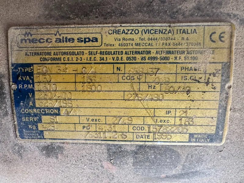 Industrie generator Atlas-Copco QAS 130 Perkins Mecc Alte Spa 130 kVA Silent generatorset: afbeelding 13