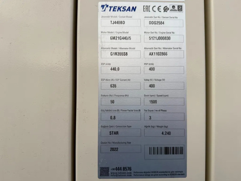 Baudouin Teksan 440 kVA Silent Noodstroom Generatorset Overstock ! New ! Surplus - Industrie generator: afbeelding 5 Baudouin Teksan 440 kVA Silent Noodstroom Generatorset Overstock ! New ! Surplus - Industrie generator: afbeelding 5