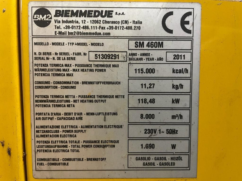Dieselheater Air to Air SM 460M 119 kW - 8000 m3 / h Diesel Heater Kachel - Bouwkachel: afbeelding 3 Dieselheater Air to Air SM 460M 119 kW - 8000 m3 / h Diesel Heater Kachel - Bouwkachel: afbeelding 3