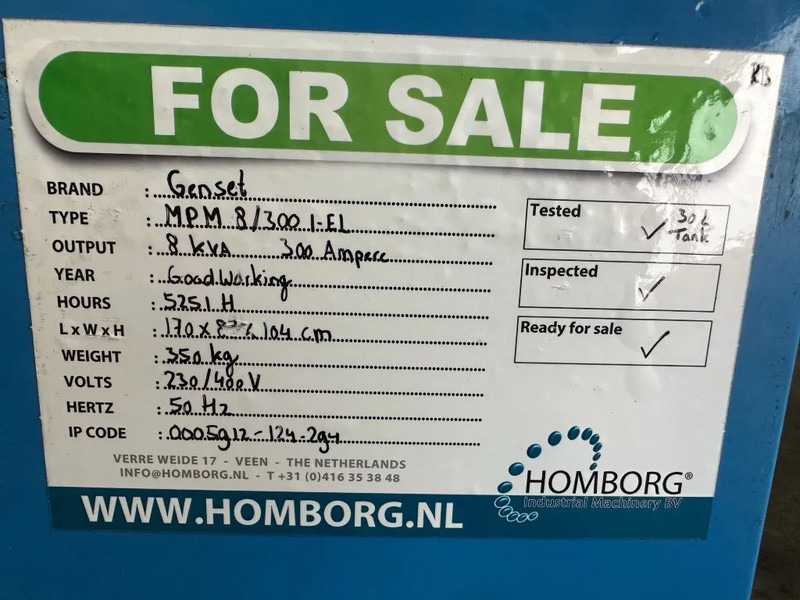 Industrie generator GenSet MPM 8 / 300 I-EL 8 kVA 300 Amp Las generatorset: afbeelding 18 Industrie generator GenSet MPM 8 / 300 I-EL 8 kVA 300 Amp Las generatorset: afbeelding 18