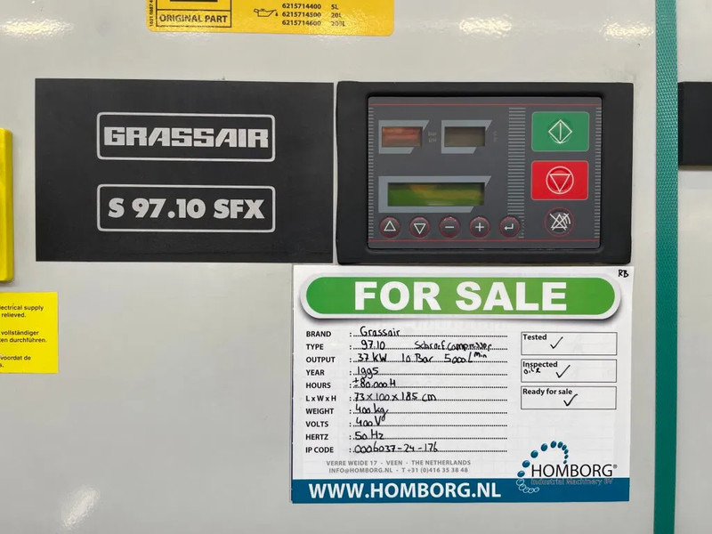 Grassair S97.10 elek. schroefcompressor 37 kW, 5.000L/min. 10 Bar - Luchtcompressor: afbeelding 4 Grassair S97.10 elek. schroefcompressor 37 kW, 5.000L/min. 10 Bar - Luchtcompressor: afbeelding 4