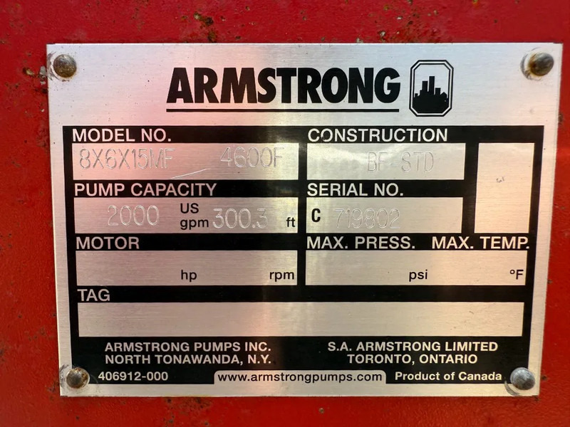 John Deere 6068 HF 120 Armstrong 452 m3 / h Diesel Waterpomp brandschade - Water pomp: afbeelding 4 John Deere 6068 HF 120 Armstrong 452 m3 / h Diesel Waterpomp brandschade - Water pomp: afbeelding 4